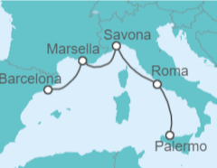 Itinerario del Crucero Italia, Francia TI - Costa Cruceros