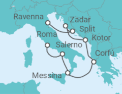 Itinerario del Crucero Mediterráneo: Italia, Grecia y Croacia - NCL Norwegian Cruise Line