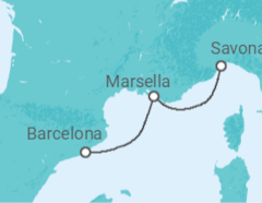 Itinerario del Crucero Francia - Costa Cruceros