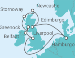Itinerario del Crucero Reino Unido - con vuelos - MSC Cruceros