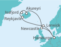 Itinerario del Crucero Reino Unido, Islandia - con vuelos - MSC Cruceros