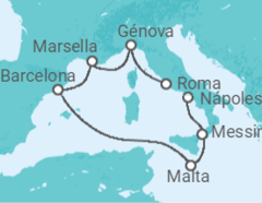 Itinerario del Crucero Italia, España, Francia - MSC Cruceros