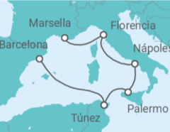 Itinerario del Crucero Túnez, Italia - MSC Cruceros