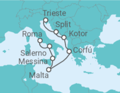 Itinerario del Crucero Musa Mediterránea - Oceania Cruises