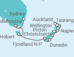 Itinerario del Crucero Viaje completo Nueva Zelanda y Australia - con vuelos - Holland America Line