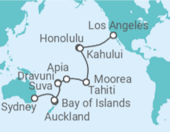 Itinerario del Crucero Vuelta al Pacífico - Princess Cruises
