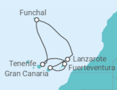 Itinerario del Crucero Islas Canarias - Costa Cruceros