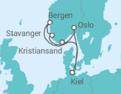 Itinerario del Crucero Noruega - AIDA