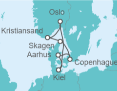 Itinerario del Crucero Noruega, Dinamarca - AIDA