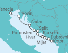 Itinerario del Crucero Croacia, Montenegro - Ponant