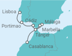 Itinerario del Crucero Marruecos, España, Portugal - Ponant
