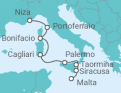 Itinerario del Crucero Italia, Francia - Ponant