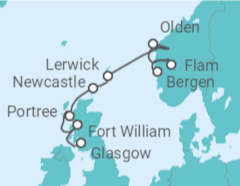 Itinerario del Crucero Noruega, Reino Unido - Ponant