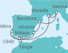 Itinerario del Crucero España, Portugal, Gibraltar, Francia, Italia - Costa Cruceros