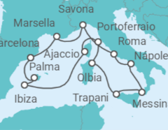 Itinerario del Crucero Francia, Italia, España - Costa Cruceros