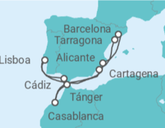 Itinerario del Crucero España, Portugal, Marruecos - Costa Cruceros