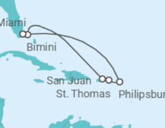 Itinerario del Crucero Caribe Oriental y Bimini Beach Club - Virgin Voyages
