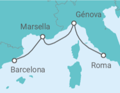Itinerario del Crucero Francia, Italia - MSC Cruceros