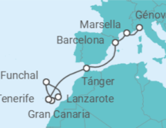 Itinerario del Crucero Islas Canarias - Costa Cruceros