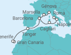 Itinerario del Crucero Desde Las Palmas de Gran Canaria a Roma - Costa Cruceros