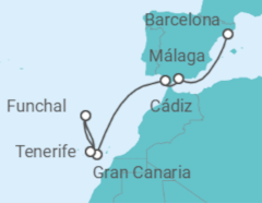 Itinerario del Crucero Islas Canarias TI - Costa Cruceros