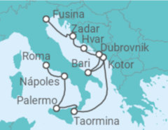 Itinerario del Crucero Italia, Montenegro, Croacia - Silversea