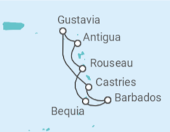 Itinerario del Crucero Santa Lucía, Guadalupe, Antigua Y Barbuda, San Vicente e Islas Granadinas - Silversea