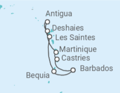 Itinerario del Crucero Santa Lucía, Martinica, Antigua Y Barbuda, San Vicente e Islas Granadinas - Silversea