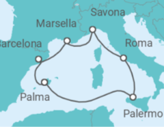 Itinerario del Crucero Italia, Francia, España - Costa Cruceros