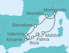 Itinerario del Crucero Francia, Mónaco, España - Silversea