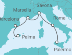 Itinerario del Crucero Italia, Francia, España - Costa Cruceros