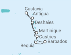 Itinerario del Crucero San Vicente e Islas Granadinas, Martinica, Guadalupe, Antigua Y Barbuda, Santa Lucía - Silversea