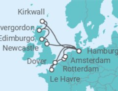 Itinerario del Crucero Reino Unido, Alemania, Francia, Holanda - Costa Cruceros