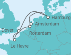 Itinerario del Crucero Reino Unido, Francia, Holanda, Alemania - Costa Cruceros