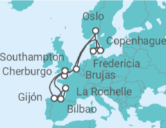 Itinerario del Crucero España, Francia, Dinamarca - MSC Cruceros