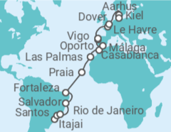 Itinerario del Crucero Desde Itajai (Brasil) a Kiel (Alemania) TI - Costa Cruceros