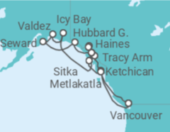 Itinerario del Crucero Alaska - Silversea