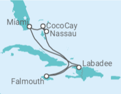 Itinerario del Crucero Bahamas, Jamaica - con vuelos - Royal Caribbean