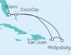 Itinerario del Crucero Saint Maarten, Puerto Rico - con vuelos - Royal Caribbean