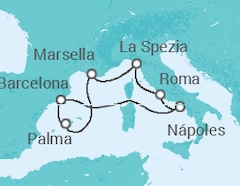 Itinerario del Crucero España, Francia, Italia - con vuelos - Royal Caribbean