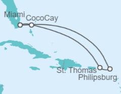 Itinerario del Crucero Saint Maarten, Islas Vírgenes - EEUU - con vuelos - Royal Caribbean