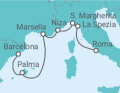 Itinerario del Crucero Italia, Francia, España - con vuelos - Royal Caribbean