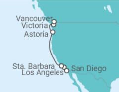 Itinerario del Crucero Alaska - Princess Cruises