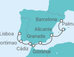 Itinerario del Crucero España, Gibraltar, Portugal - NCL Norwegian Cruise Line
