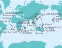 Itinerario del Crucero Vuelta al mundo - Costa Cruceros