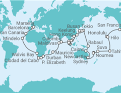 Itinerario del Crucero Vuelta al mundo - Costa Cruceros