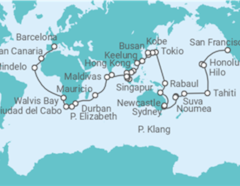 Itinerario del Crucero Vuelta al mundo - Costa Cruceros