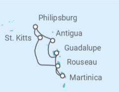 Itinerario del Crucero El jardín de las Antillas - MSC Cruceros