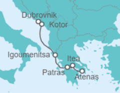 Itinerario del Crucero De Atenas a Dubrovnik El canal de Corinto, Meteora y las bocas de Kotor (formula puerto/puerto) - CroisiMer