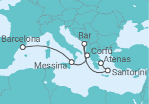 Itinerario del Crucero Atenas y el Mediterráneo con Grecia e Italia - Princess Cruises
